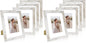 Hongkee 8x10 Picture Frame Set of 4, Real Glass and Wood Frame, 5x7 Mat
