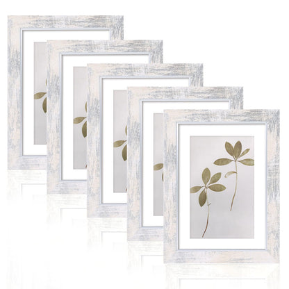 Fixwal 5x7 Picture Frame Set of 5 with Tempered Glass, Multicolor