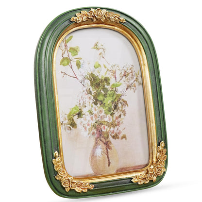 Cuspin 4x6 Vintage Picture Frame Gold Ornate Resin Arched Photo Frame