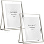 Gold 5x7'' Floating Picture Frames 2Pack,for Photo Sizes(3.5x5&4x6),Beaded Metal Edge,Adjustable Tabletop/Shelf Display for Wedding,Home & Office Decor