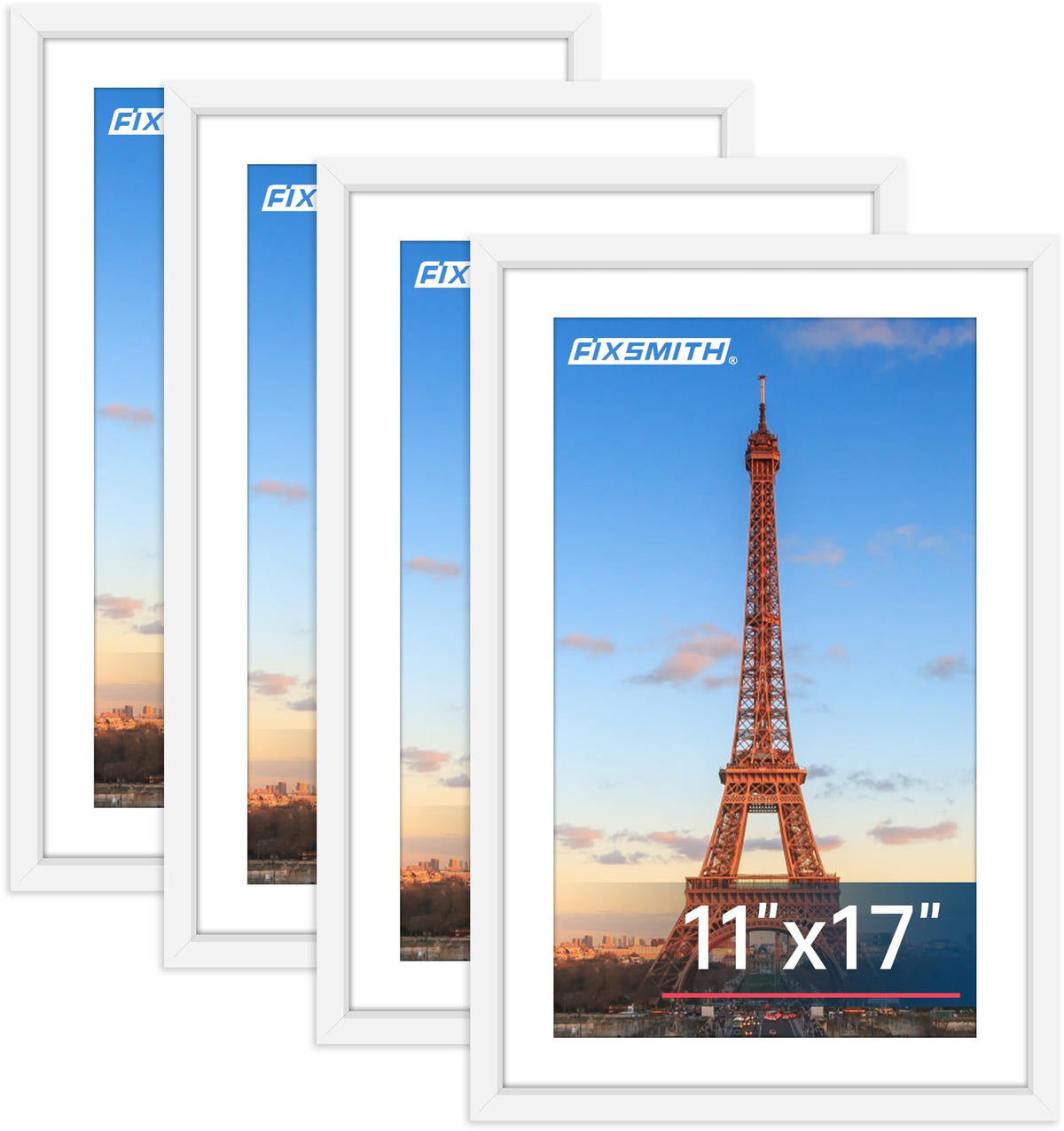 FIXSMITH 5x7 Picture Frame Bulk-4 Pack, Gold Picture Frames Collage Wall Decor, Wall & Tabletop Picture Frames, Photo Frame with HD Plexiglass, Display Pictures 4x6 with Mat or 5x7 Without Mat