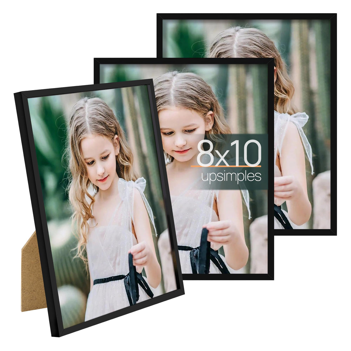 upsimples 4x6 Picture Frame Glass, Thin Border, Gold Photo Frames, 3 Pack