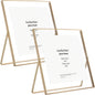Gold 8x10'' Floating Frame Set of 2,For Photo Sizes( 5x7'',6x8'',7x9''),Beautiful Metal Beaded Edge Frames Adjustable Tabletop/Shelf Photo Frame,Classy Gift Choice for Wedding