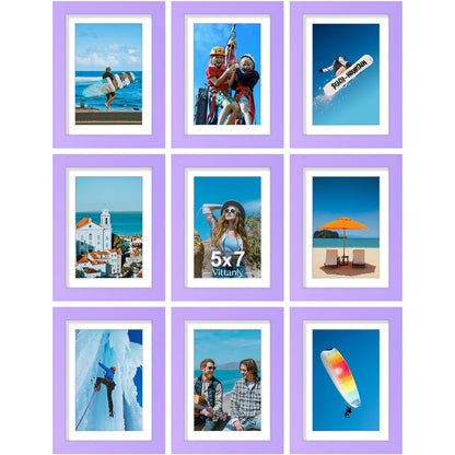 Vittanly 8x10 Picture Frames Set of 9 for Wall or Tabletop Display, Gold