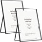 Gold 8x10'' Floating Frame Set of 2,For Photo Sizes( 5x7'',6x8'',7x9''),Beautiful Metal Beaded Edge Frames Adjustable Tabletop/Shelf Photo Frame,Classy Gift Choice for Wedding
