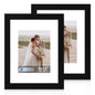 Hongkee 5x7 Picture Frame Set of 2, Real Glass and Wood Frame for Mat 4x6