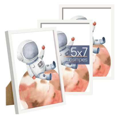 upsimples 4x6 Picture Frame Glass, Thin Border, Gold Photo Frames, 3 Pack