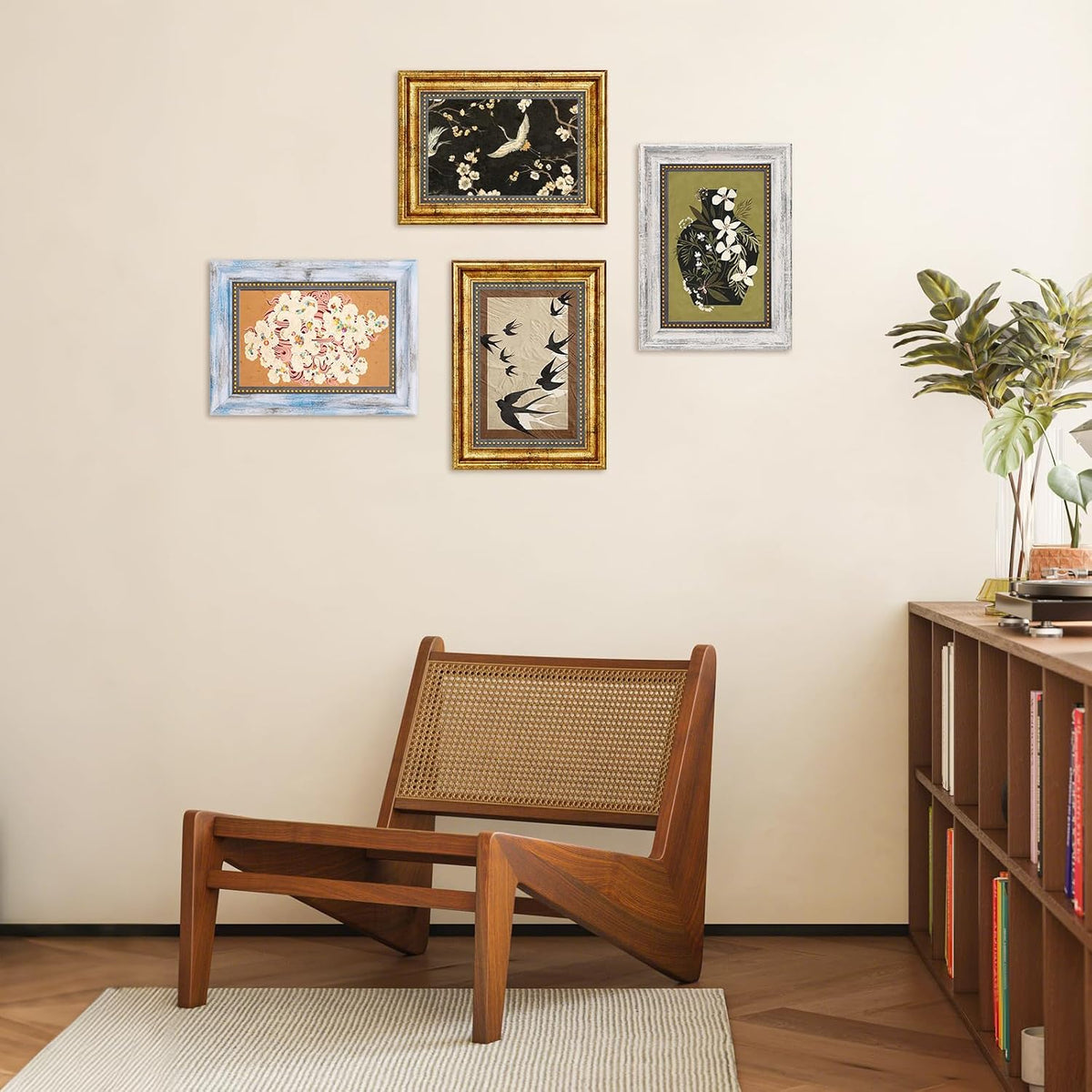 4x6 Picture Frame Set of 4 Vintage Bronze Gold for Tabletop & Wall