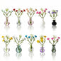 Hand-Blown Mini Vase Magnets for Fridge, Set of 10 Artisan Glass & Ceramic Bud Vases, Each One Unique, Tiny Garden Decor Gift for Mom, Teachers & Coworkers