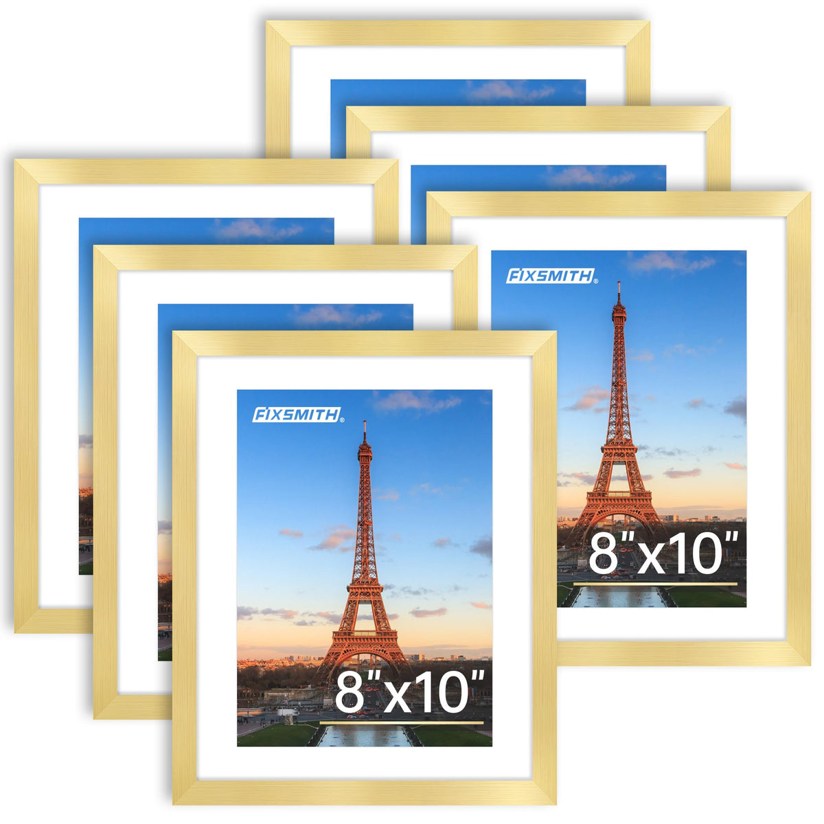 FIXSMITH 10 Pack Picture Frames Collage Wall Decor for Mounting or Tabletop Display, Gallery Wall Frame Set with Two 8x10 Black Frames, Four 5x7 Frames and Four 4x6 Frames, Multi-Pack Photo Frame Set