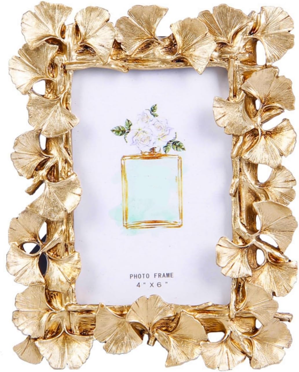 Gold Ginkgo Leaf Vintage Picture Photo Frames 4x6 IN