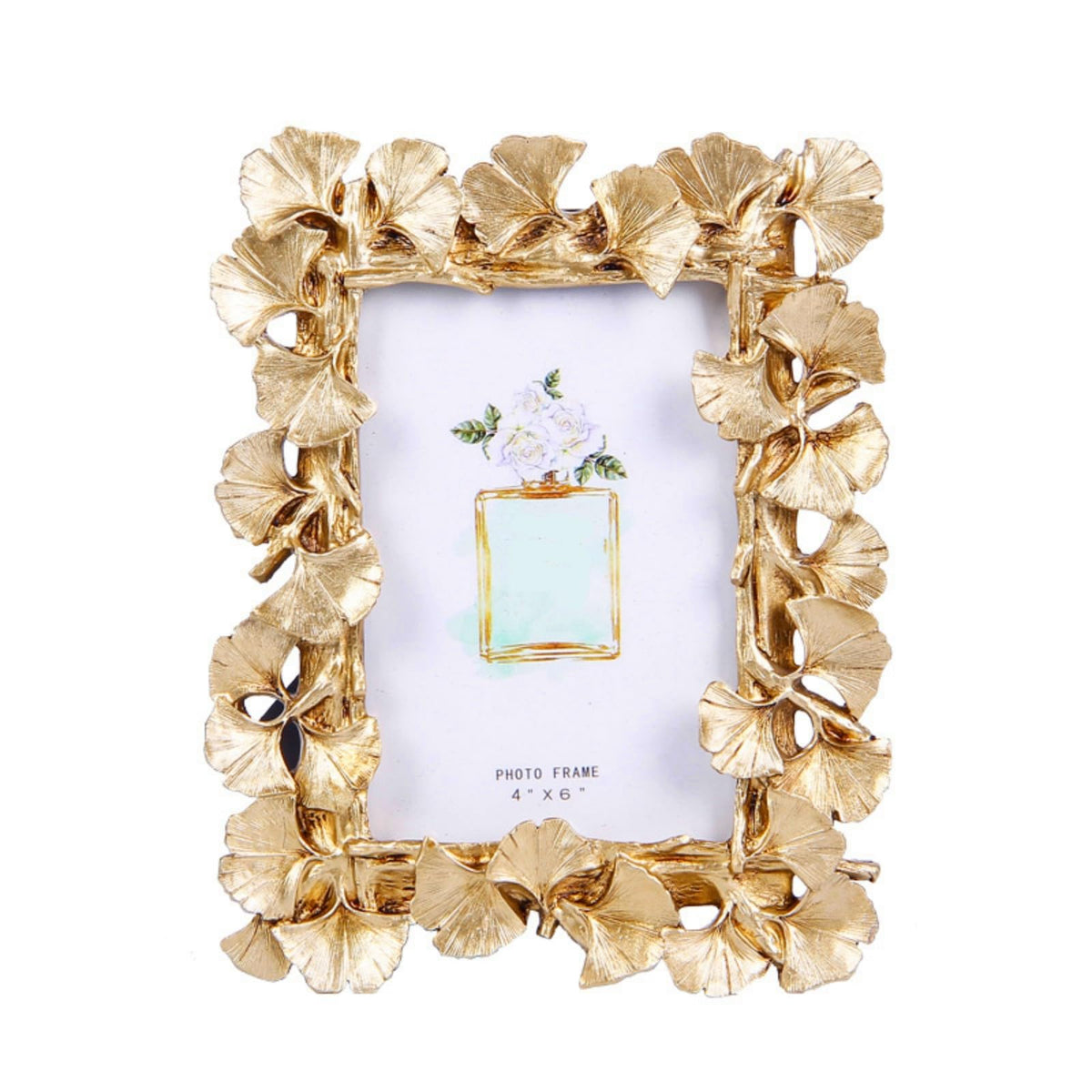Gold Ginkgo Leaf Vintage Picture Photo Frames 4x6 IN