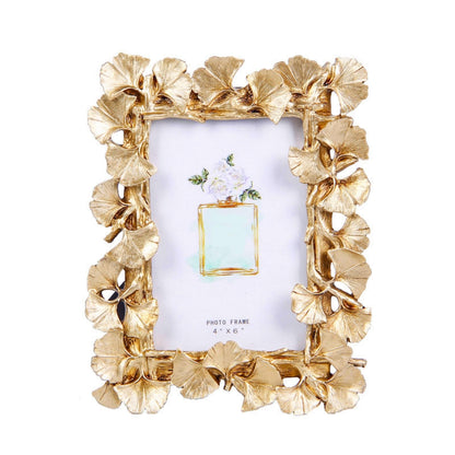 Gold Ginkgo Leaf Vintage Picture Photo Frames 4x6 IN