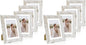 Hongkee 8x10 Picture Frame Set of 4, Real Glass and Wood Frame, 5x7 Mat