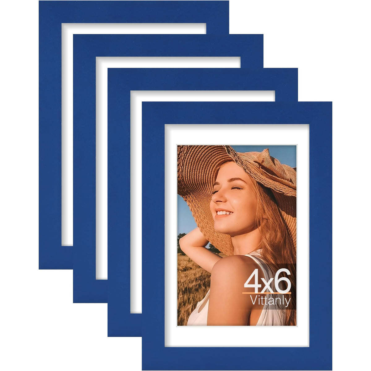 Vittanly 8x10 Picture Frames Set of 4, for Wall or Tabletop, Pale Pink