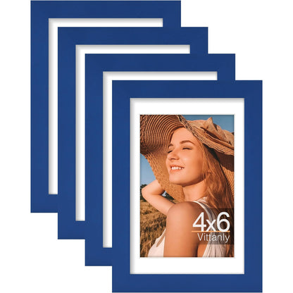Vittanly 8x10 Picture Frames Set of 4, for Wall or Tabletop, Pale Pink