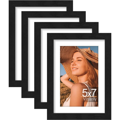 Vittanly 8x10 Picture Frames Set of 4, for Wall or Tabletop, Pale Pink