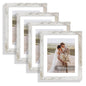 Hongkee 8x10 Picture Frame Set of 4, Real Glass and Wood Frame, 5x7 Mat
