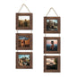 4x6 Collage Picture Frames Set of 2, Rustic Wooden Real Glass Vertical Hanging 3 Opening 4 by 6 Photo Frame, Rustic Brown
