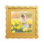 4x6 Picture Frame with Mat for 3.5x5, Wavy Edge Wooden Real Glass Photo Frame for Tabletop and Wall Hanging, Green, 1 Pack