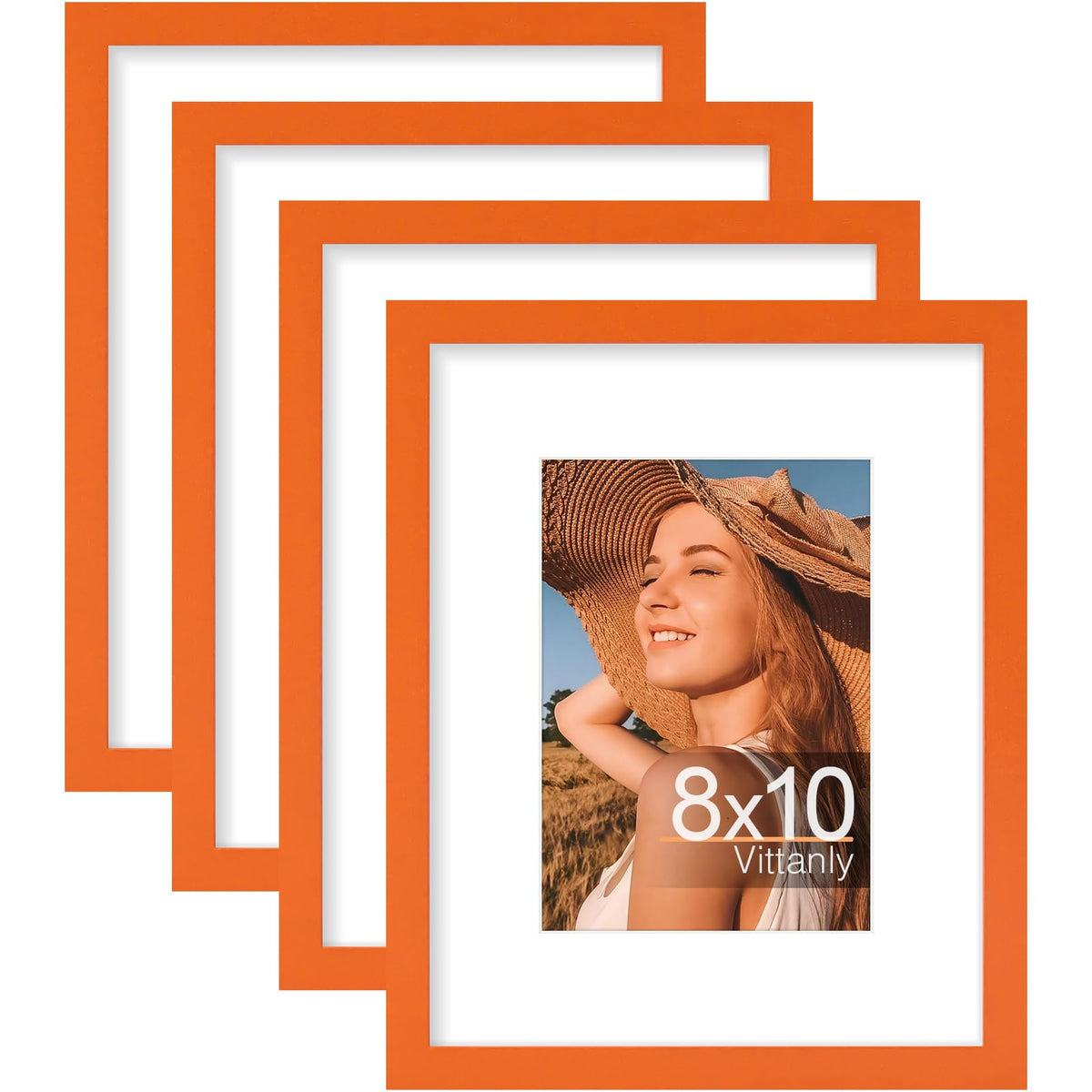 Vittanly 8x10 Picture Frames Set of 4, for Wall or Tabletop, Pale Pink