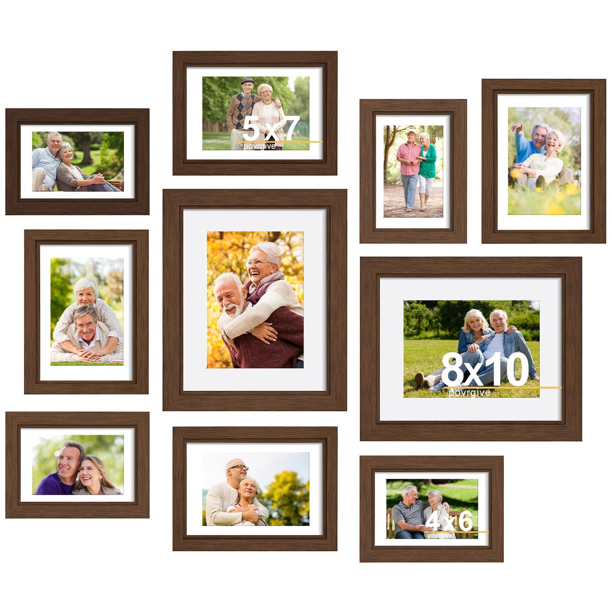 Povrgive Picture Frames Collage Wall Decor, Gallery Wall Frame Set of 10