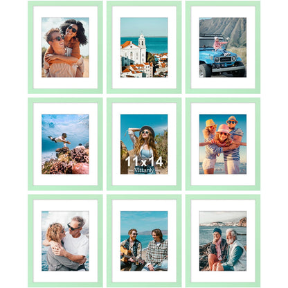 Vittanly 8x10 Picture Frames Set of 9 for Wall or Tabletop Display, Gold