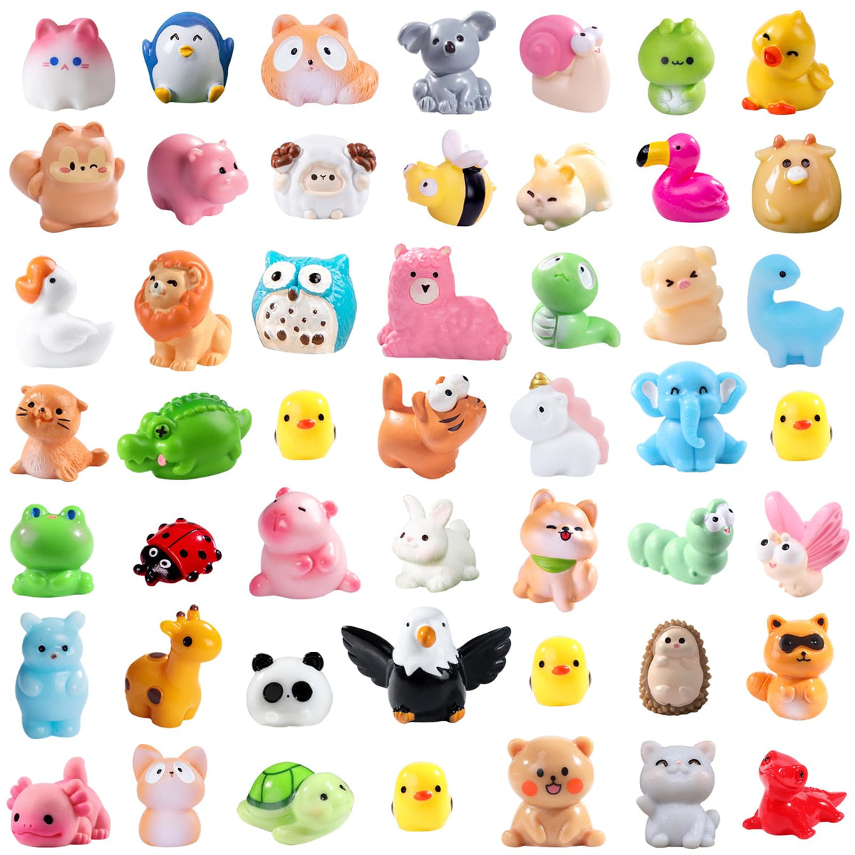 DIYDEC 40pcs Mini Resin Animal 40 Styles Tiny Resin Animals Miniature Little Small Animal Figures Bulk for Micro Fairy Garden Landscape Accessories Dollhouse Hide Crafts Decor Aquarium Toys