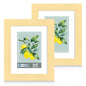 Hongkee 5x7 Picture Frame Set of 2, Real Glass and Wood Frame for Mat 4x6