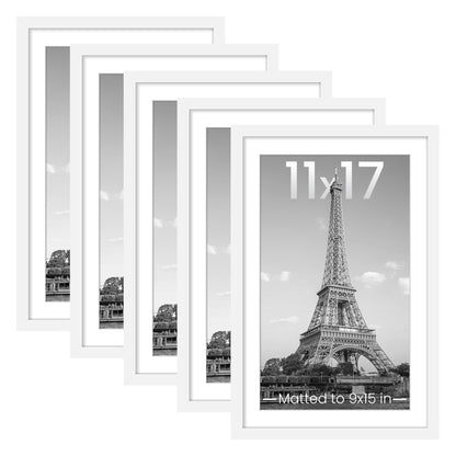upsimples 11x14 Picture Frame, Gallery Wall Frames Set of 5, Gold