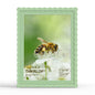 4x6 Picture Frame with Mat for 3.5x5, Wavy Edge Wooden Real Glass Photo Frame for Tabletop and Wall Hanging, Green, 1 Pack