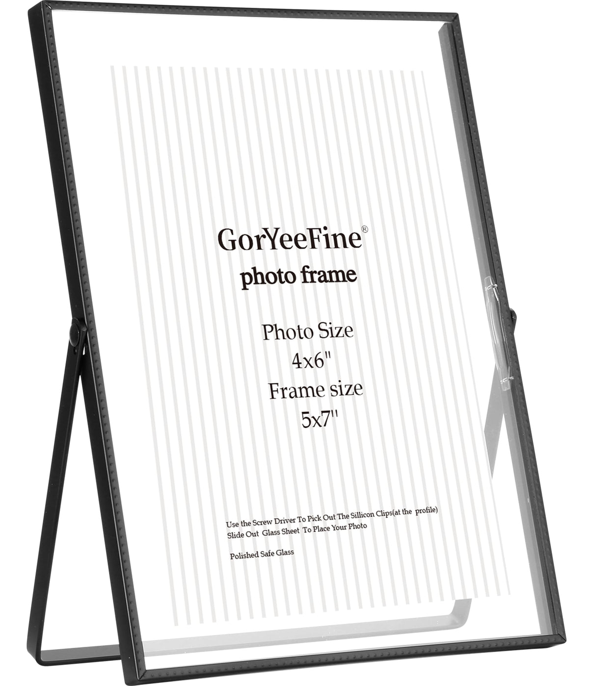 Gold 8x10'' Floating Frame Set of 2,For Photo Sizes( 5x7'',6x8'',7x9''),Beautiful Metal Beaded Edge Frames Adjustable Tabletop/Shelf Photo Frame,Classy Gift Choice for Wedding