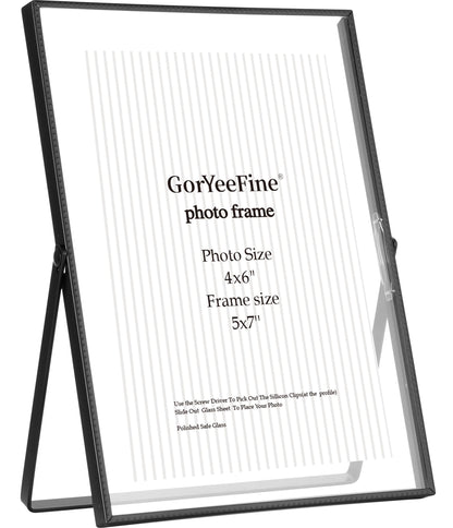 Gold 8x10'' Floating Frame Set of 2,For Photo Sizes( 5x7'',6x8'',7x9''),Beautiful Metal Beaded Edge Frames Adjustable Tabletop/Shelf Photo Frame,Classy Gift Choice for Wedding