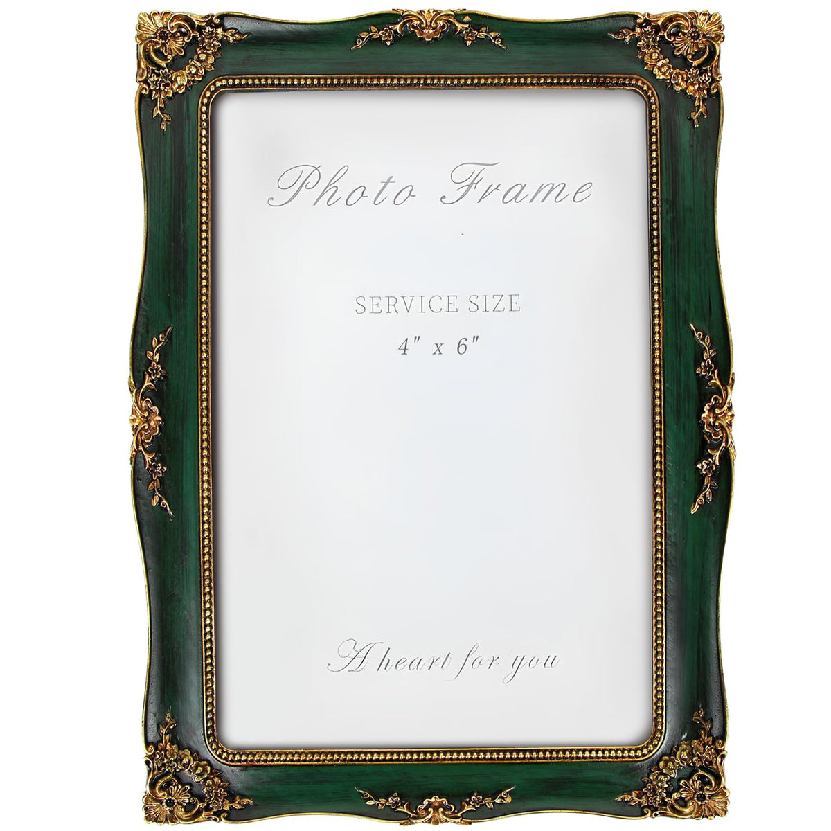 Vintage Picture Frame 8x10 Inch, Ornate Photo Frame (Green)