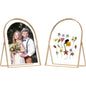 Gold 8x10'' Floating Frame Set of 2,For Photo Sizes( 5x7'',6x8'',7x9''),Beautiful Metal Beaded Edge Frames Adjustable Tabletop/Shelf Photo Frame,Classy Gift Choice for Wedding