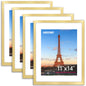 FIXSMITH 5x7 Picture Frame Bulk-4 Pack, Gold Picture Frames Collage Wall Decor, Wall & Tabletop Picture Frames, Photo Frame with HD Plexiglass, Display Pictures 4x6 with Mat or 5x7 Without Mat