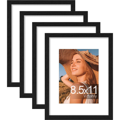 Vittanly 8x10 Picture Frames Set of 4, for Wall or Tabletop, Pale Pink