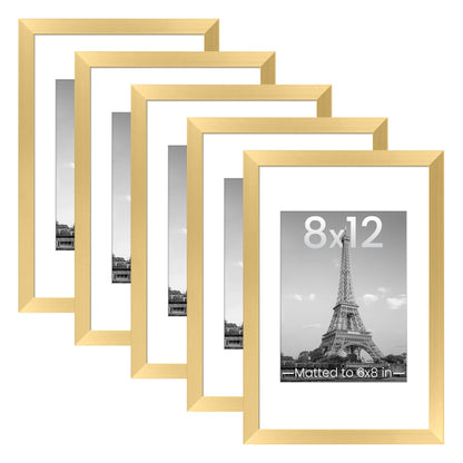 upsimples 11x14 Picture Frame, Gallery Wall Frames Set of 5, Gold