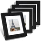 Hongkee 8x10 Picture Frame Set of 4, Real Glass and Wood Frame, 5x7 Mat