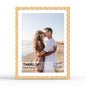 4x6 Picture Frame with Mat for 3.5x5, Wavy Edge Wooden Real Glass Photo Frame for Tabletop and Wall Hanging, Green, 1 Pack