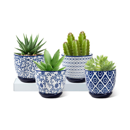 3.5 Inch Ceramic Small Succulent Planter Pots Set of 4