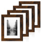 iRahmen 8x10 Picture Frame Set of 4, High Definition Real Glass Rustic Brown Frame, 8 x 10 Wood Photo Frames for Desktop Display and Wall Mounting