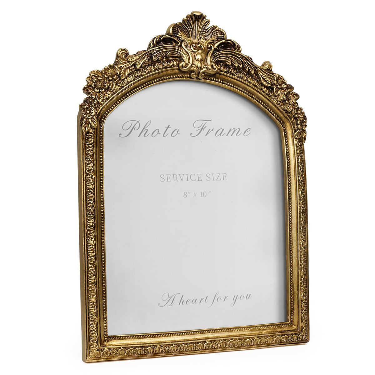 Cuspin 4x6 Vintage Picture Frame Gold Ornate Resin Arched Photo Frame