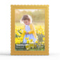 4x6 Picture Frame with Mat for 3.5x5, Wavy Edge Wooden Real Glass Photo Frame for Tabletop and Wall Hanging, Green, 1 Pack
