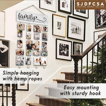 Family Picture Frames Collage Photo Hanging Display Picture Board
