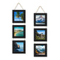 4x6 Collage Picture Frames Set of 2, Rustic Wooden Real Glass Vertical Hanging 3 Opening 4 by 6 Photo Frame, Rustic Brown