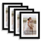 Hongkee 8x10 Picture Frame Set of 4, Real Glass and Wood Frame, 5x7 Mat