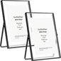 Gold 8x10'' Floating Frame Set of 2,For Photo Sizes( 5x7'',6x8'',7x9''),Beautiful Metal Beaded Edge Frames Adjustable Tabletop/Shelf Photo Frame,Classy Gift Choice for Wedding