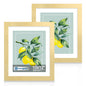 Hongkee 5x7 Picture Frame Set of 2, Real Glass and Wood Frame for Mat 4x6