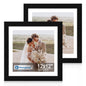 Hongkee 5x7 Picture Frame Set of 2, Real Glass and Wood Frame for Mat 4x6